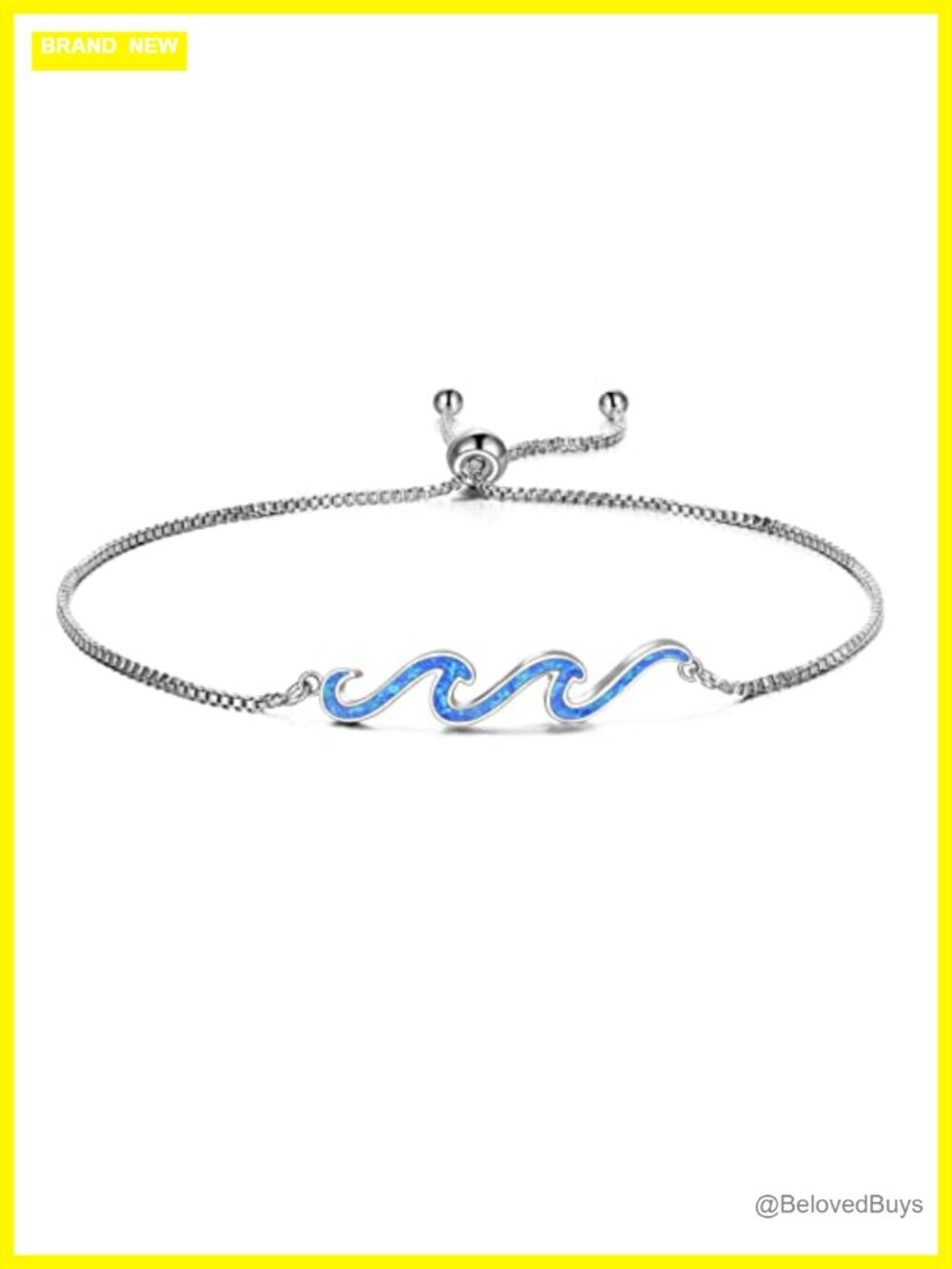 925 Sterling Silver Wave Bracelet Created Opal Ocean Jewelry Gift